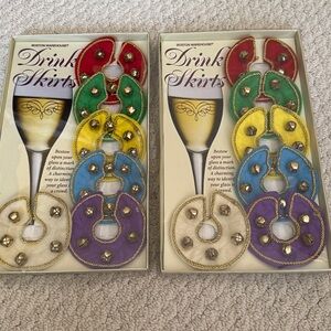 Boston Warehouse Vintage Holiday Drink Skirts with Bells: 2 sets of 6